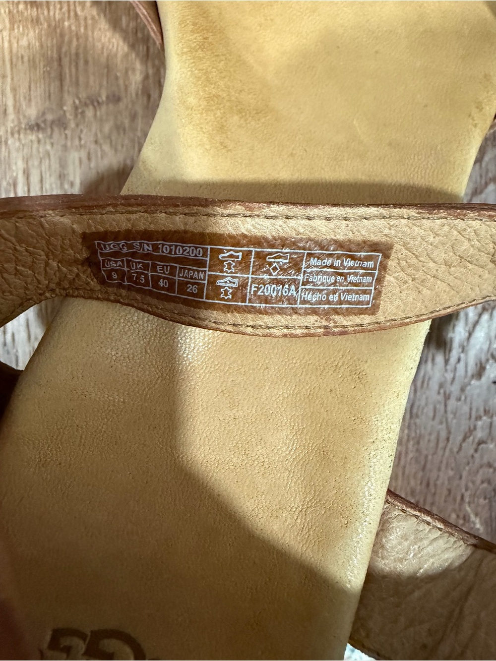 UGG Women’s Size 9 Brown Leather Janie Ankle Strap Platform Sandals - Picture 9 of 9
